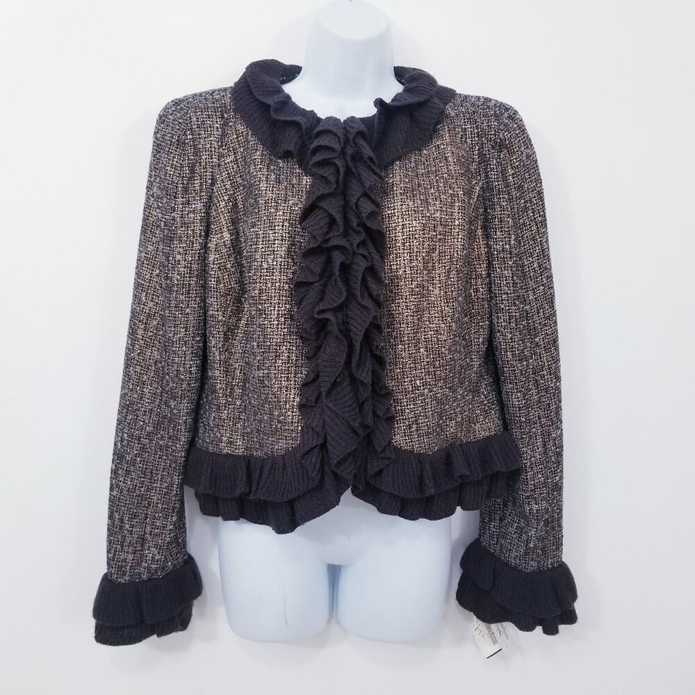 Magaschioni Collection Woold Blend Ruffle Tweed Light Jacket/Blazer